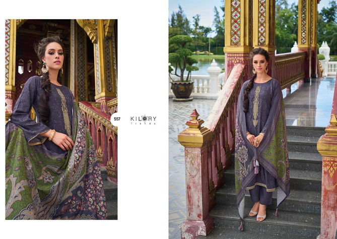 Libas E Khas By Kilory Printed Viscose Pashmina Dress Material